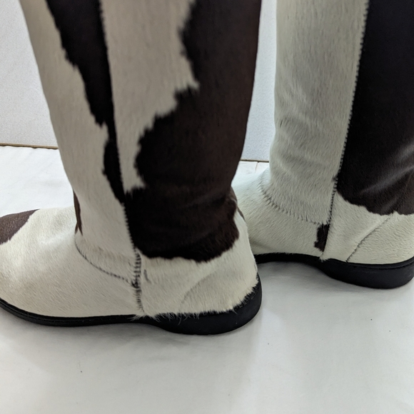 New Zealand Cow Boots US Size 9, White and Brown Hair - Picture 5 of 9